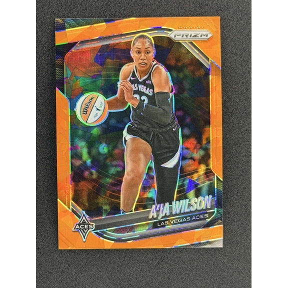 2025 Panini Prizm WNBA Orange Ice Prizms #76 A'ja Wilson Las Vegas Aces Basketball Card Las Vegas Aces NBA BASKETBALL Trading Card