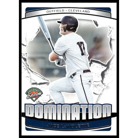 2025 Panini Prospect Edition Domination Jace LaViolette #25 Cleveland Baseball Card