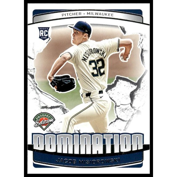 2025 Panini Prospect Edition Domination #2 RC Jacob Misiorowski Milwaukee Brewers Baseball Card
