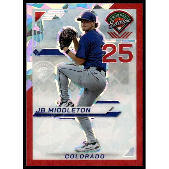 2025 Panini Prospect Edition Prizm JB Middleton #168 Red Ice Baseball Card