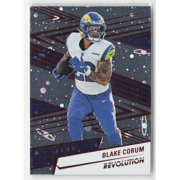 2025 Panini Revolution Blake Corum #173 Red Cosmo Los Angeles Rams Football Card