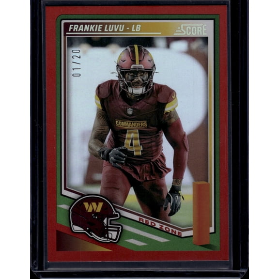 2025 Panini Score Red Zone Frankie Luvu #108 01/20 Washington Commanders Football Card