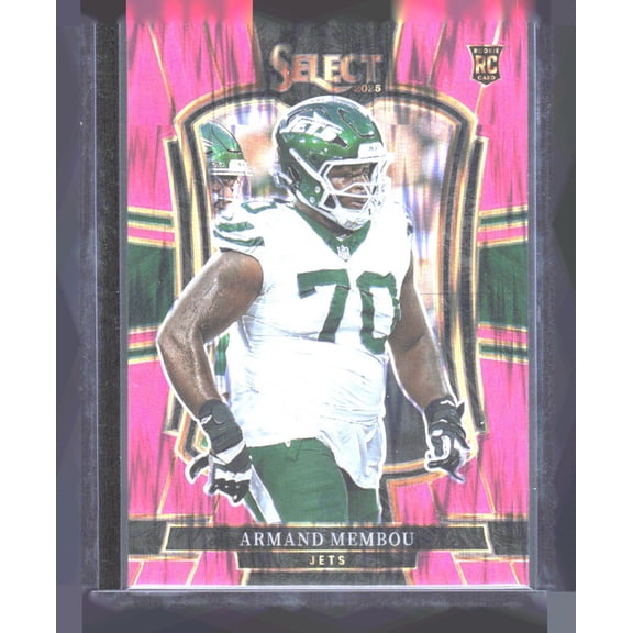 2025 Panini Select Armand Membou #176 Pink Prizm Shock Premier Level New York Jets Football Card