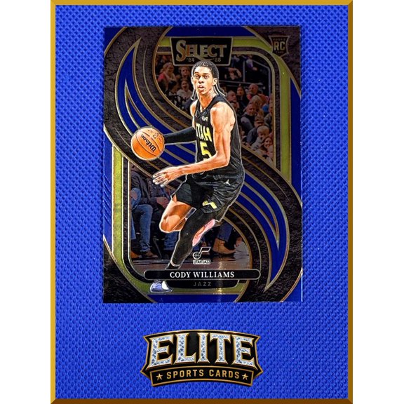 2025 Panini Select Cody Williams #172 Premier Level RC Utah Jazz Basketball Card Utah Jazz NBA Basketball Trading Card