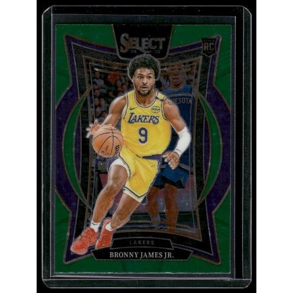 2025 Panini Select Concourse Green RC #90 Bronny James Jr. Lakers Basketball Card Los Angeles Lakers NBA Basketball Trading Card
