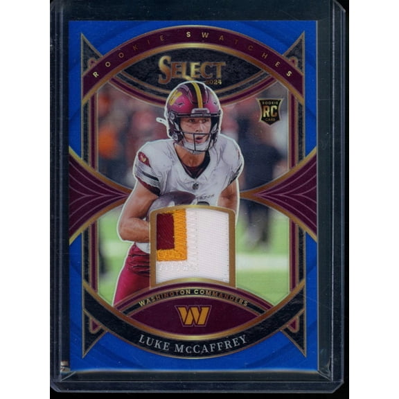 2025 Panini Select Football Luke McCaffrey #RS-LMY Prizm /35 Patch Rookie RC