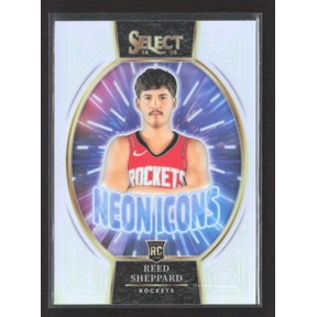 2025 Panini Select Neon Icons #13 RC Reed Sheppard Houston Rockets Basketball Card Houston Rockets NBA Basketball Trading Card
