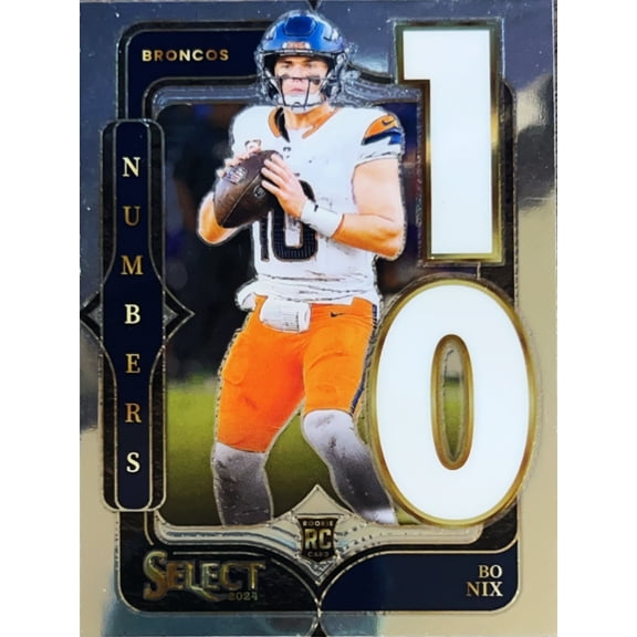 2025 Panini Select Numbers Bo Nix #6 RC Denver Broncos NFL Football Trading Card