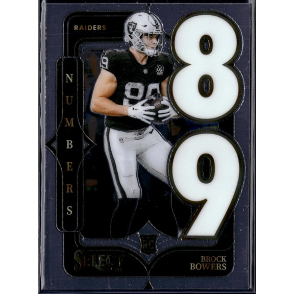 2025 Panini Select Numbers Brock Bowers #12 RC Las Vegas Raiders Football Card Las Vegas Raiders NFL Football Trading Card