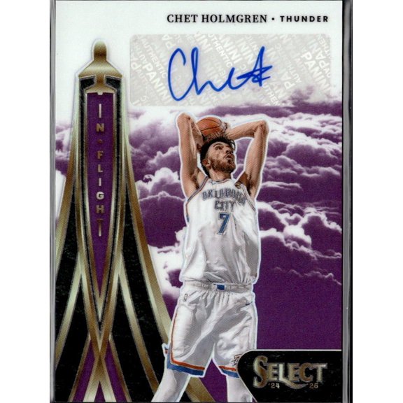 2025 Panini Select Prizm In Flight Chet Holmgren Autographed Trading Card #IFS-HOL NBA Oklahoma City Thunder