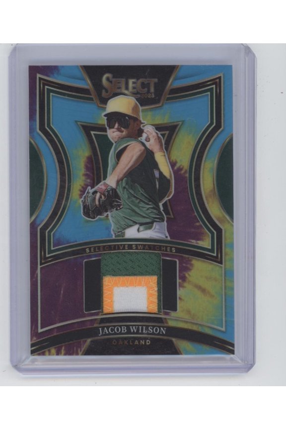 2025 Panini Select Selective Swatches Jacob Wilson #SS-JW Tie-Dye /25 Patch Memorabilia Oakland Athletics MLB Baseball Trading Card