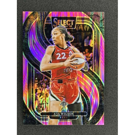 2025 Panini Select WNBA Pink Flash Prizms #131 A'ja Wilson Las Vegas Aces Basketball Card