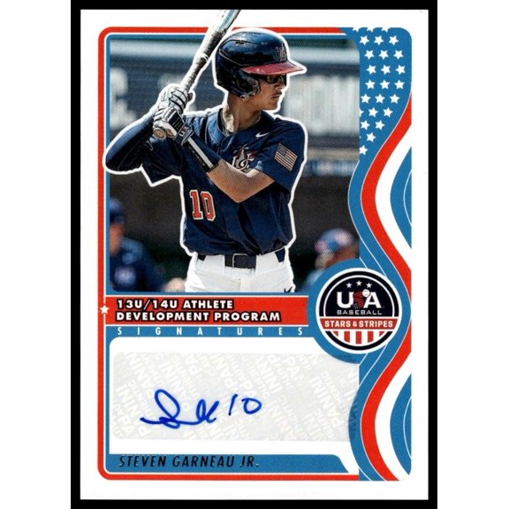2025 Panini Stars and Stripes USA Baseball Autograph #NTS-SGJ Steven Garneau Jr 13U/14U Nat Sig Autographed BASEBALL Trading Card