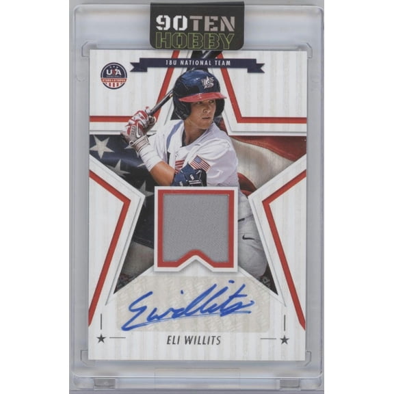 2025 Panini USA Baseball Stars & Stripes Eli Willits #SSM-EW Autograph Memorabilia Autographed Baseball Trading Card