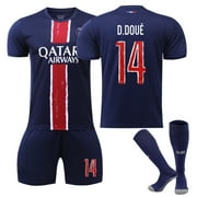 2025 Paris Saint Home UEFA Soccer Jerseys No.14 D.DOUE For Adult Kids Futbol Training & Gifts