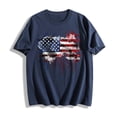 thumbnail image 1 of 2025 Patriotic Men's T-Shirt - American Flag Graphic Crewneck | 4th of July Loose Fit Cotton Tee, 1 of 8