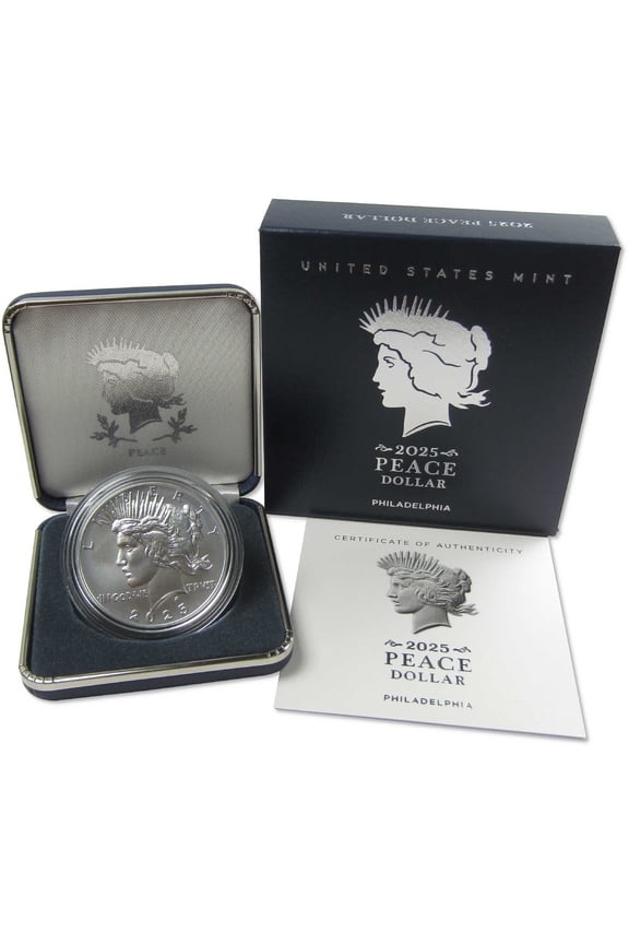 2025 Peace Dollar BU Uncirculated .999 Silver Bullion $1 Coin OGP COA