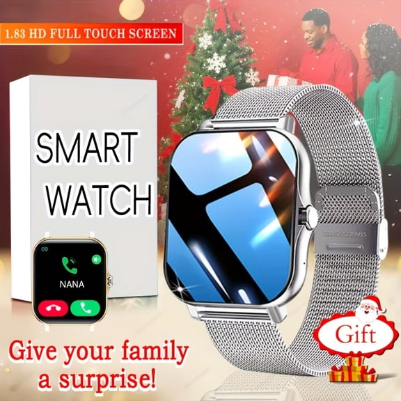 2025 Perfect Gift for Family & Loved Ones! Elegant Premium Smart Watch - Wireless Calls, Multi-APP Message Alerts, Sports Modes, USB Rechargeable, Durable Metal Strap, Music Player, Health Tracking