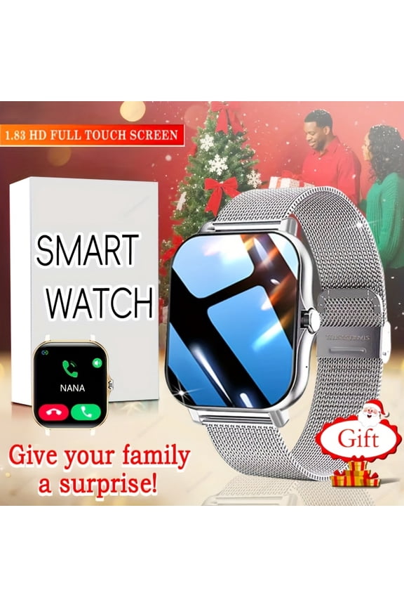 2025 Perfect Gift for Family & Loved Ones! Elegant Premium Smart Watch - Wireless Calls, Multi-APP Message Alerts, Sports Modes, USB Rechargeable, Durable Metal Strap, Music Player, Health Tracking