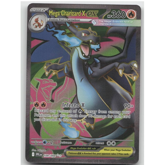 2025 Phantasmal Flames Mega Charizard X ex Secret Rare #109/094 Pokmon English Card