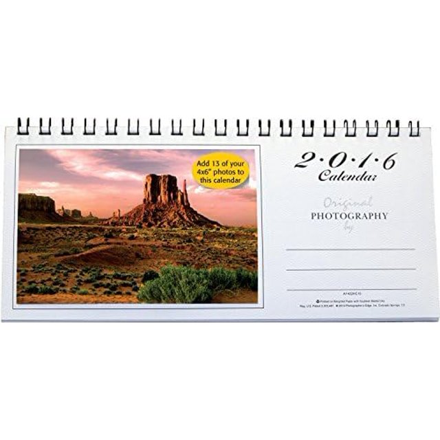 2025 Photo Mount Desktop Calendar For Horizontal 4X6 Photos 2 Pack