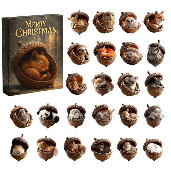 Acrylic Pinecone Animals Calendar For 2025 Christmas With Arrival Countdown Design