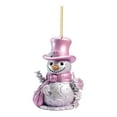 thumbnail image 1 of 2025 Pink Snowman Christmas Ornament, Vintage Acrylic Snowmen Tree Decorations, Mid Century Modern Holiday Glass Collection by Christmas Market Ornaments, 1 of 6