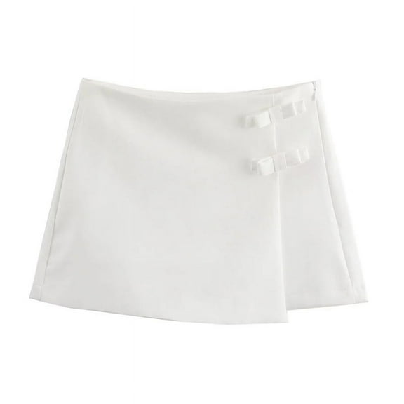 2025 Pink White Mini Skirt Woman Fashion Bow Skort For Women Summer Slit Short Skirt Woman Split High Waist Skirt Shorts