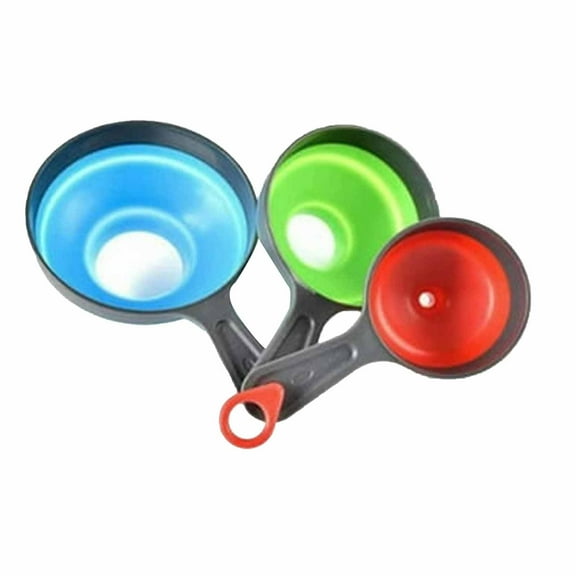 2025 Plan, Funnel, Kaireo Folding Funnel Three-Piece Set Kitchen Jam, 3 Pcs Kitchen Funnels Silicone Funnels for Liquid Transfer Wide Mouth Funnels for Mason Jars Large Medium