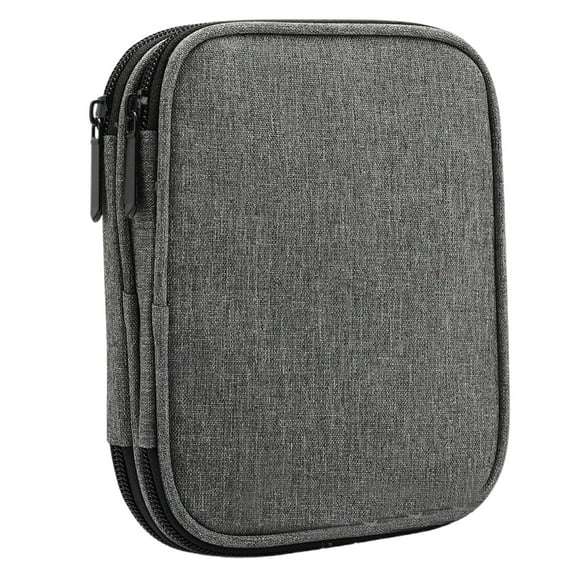 2025 Plan, Kaireo Handmade Woven Tool Bag Grey, Crochet Hooks Case Empty Zipper Bags Portable Travel Crochet Organizer with Pocket and Crochet Holder Slots for Carrying Various Crochets Needles