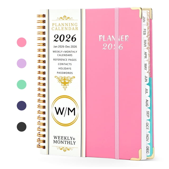 2026 Planner(Jan-Dec.2026,6.3"x8.5"),Annual Weekly Monthly Planner with Calendar Tabs,Agenda Schedule Planner for School Office,Home,Personal Supplies