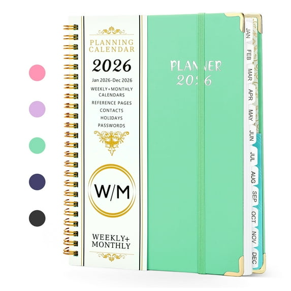 2026 Planner(Jan-Dec.2026,6.3"x8.5"),Annual Weekly Monthly Planner with Calendar Tabs,Agenda Schedule Planner for Office,Home,Personal Supplies