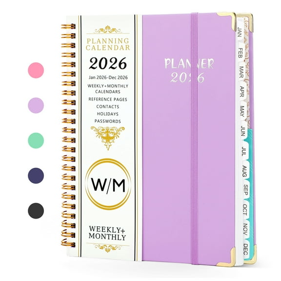2026 Planner(Jan-Dec.2026,6.3"x8.5"),Annual Weekly Monthly Planner with Calendar Tabs,Agenda Schedule Planner for Office,Home,Personal Supplies