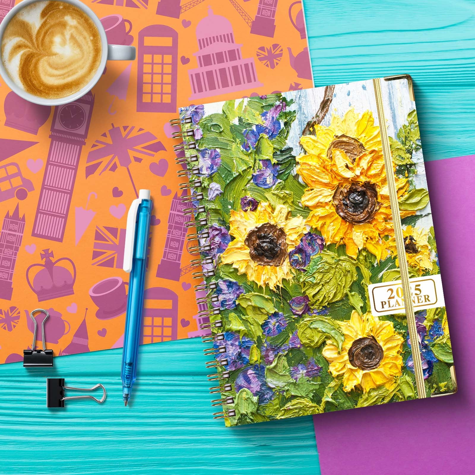 2025 Planner,Sunflower Planner 2025,JanDec 2024 A5 Weekly & Monthly Planner Spiral Bound,2025