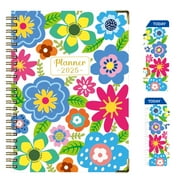 2025 Planner Weekly Monthly Flower Planner for Women Men Teacher Agenda Calendar Notebook