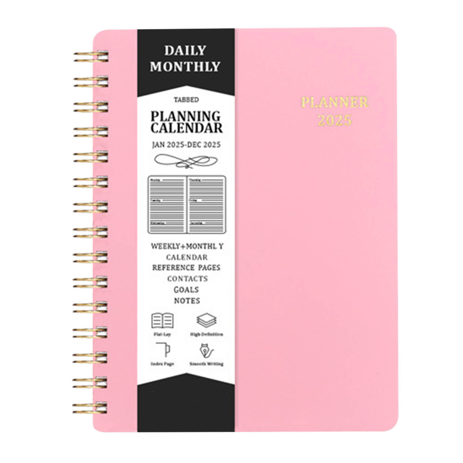 2025 Planner Weekly and Monthly Planner, 12 Month Hard Coil Notebook