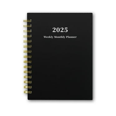 2025 Planner Weekly Monthly Planner, 8.5"×6", 12 Months, JAN.2025 to DEC.2025,Flexible Cover, Black