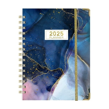 2025 Planner Weekly and Monthly Calendar Daily Planner 8.5 ×6.1in New Year Gifts(Blue Marble)