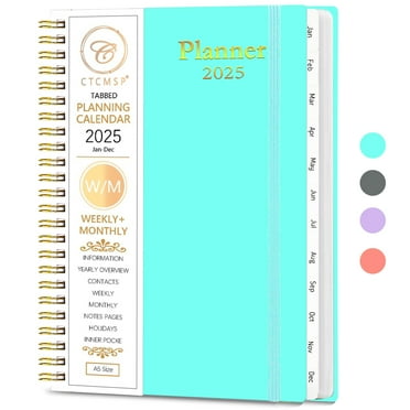 2025 Planner Years Calendar Notebook（Jan-Dec.2025,6.3"x8.5"),Daily Weekly Monthly Planner for Women Men Teacher Planner,Agenda Planner with Tabs