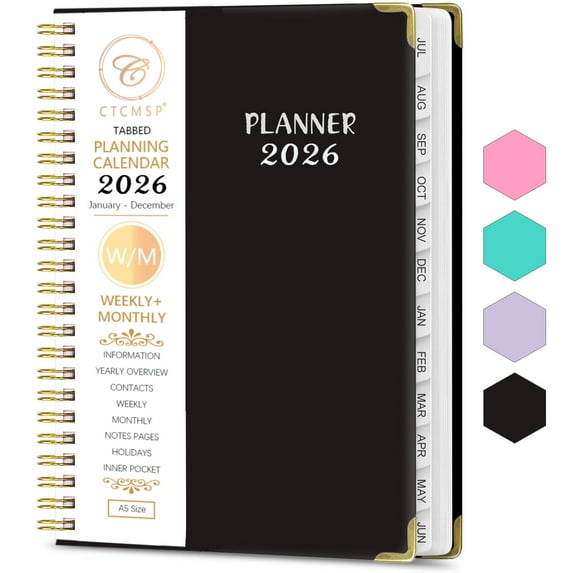 2026 Planner Weekly Monthly Planner Calendar Notebook(Jan-Dec.2026,6.3"x8.5")Daily Agenda Schedule Planner 2026 for Office,Home,Academic Supplies