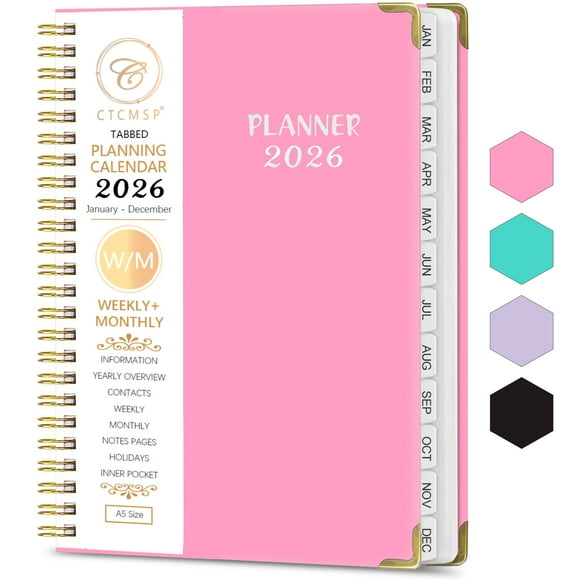 2026 Planner Weekly Monthly Planner Calendar Notebook(Jan-Dec.2026,6.3"x8.5")Daily Agenda Schedule Planner 2026 for Office,Home,Academic Supplies