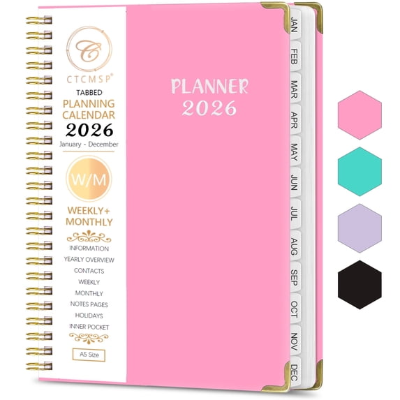 2026 Planner Weekly Monthly Planner Calendar Notebook(Jan-Dec.2026,6.3"x8.5")Daily Agenda Schedule Planner 2026 for Office,Home,Academic Supplies