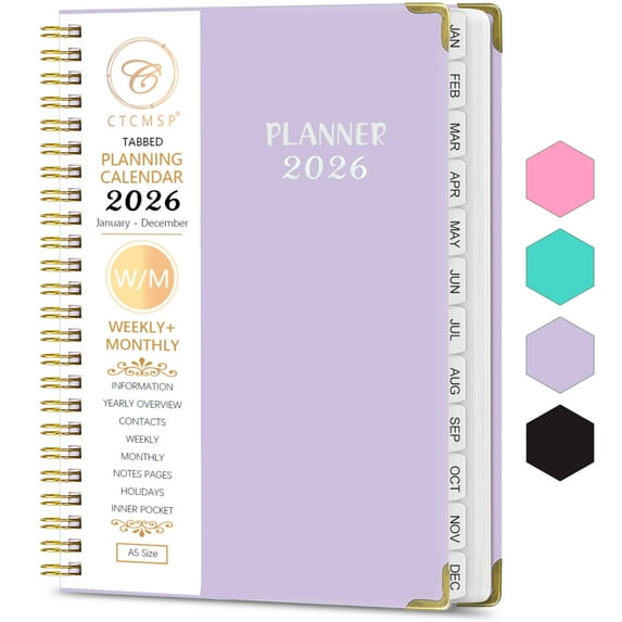 2026 Planner Weekly Monthly Planner Calendar Notebook(Jan-Dec.2026,6.3"x8.5")Daily Agenda Schedule Planner 2026 for Office,Home,Academic Supplies