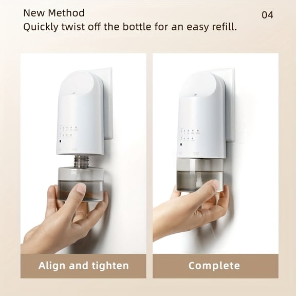 2025 Plug In Diffuser For Essential Oils, Waterless Scent Diffuser Cover Up To 500 Sq. Ft. For Home, Office, Spa Portable Smart Wall Diffuser 160ML, White