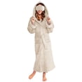 thumbnail image 1 of 2025 Plush Robes for Women with Eye Mask Warm Fleece Hooded Bathrobe Super Soft Long Spa Robe with Pockets, 1 of 8