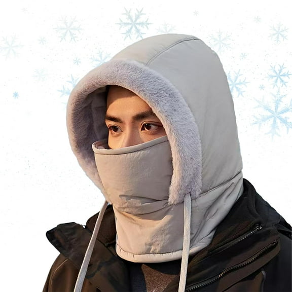 2025 Plush Warm Full Coverage Windproof Hat with Earflaps, Winter Hat with Ear Flaps, Full Face Neck Warmer for Cycling