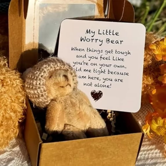 2025 Pocket Teddy Bear with Inspirational Card, Soft Mini Plush Gift, Emotional Support Companion, Birthday Present