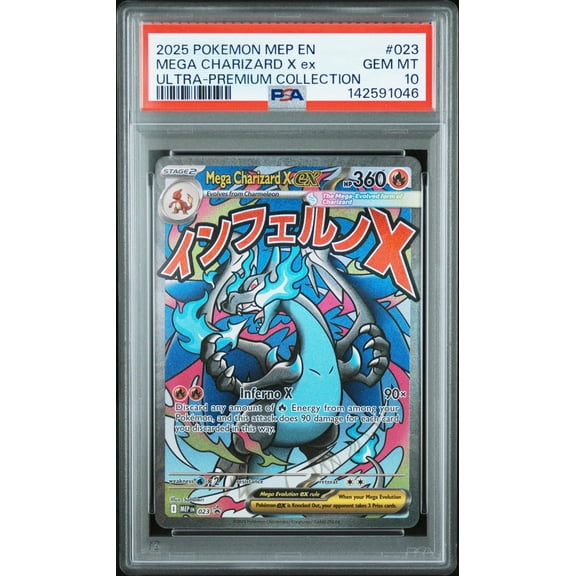 2025 Pokemon Black Star Promo Mega Charizard X Ex Ultra Premium Collection Mega Charizard X Ex #023 PSA 10