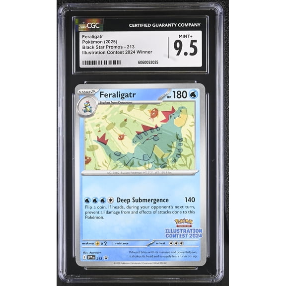 2025 Pokemon Black Star Promos Feraligatr Illustration Contest 2024 Winner CGC 9.5 #213