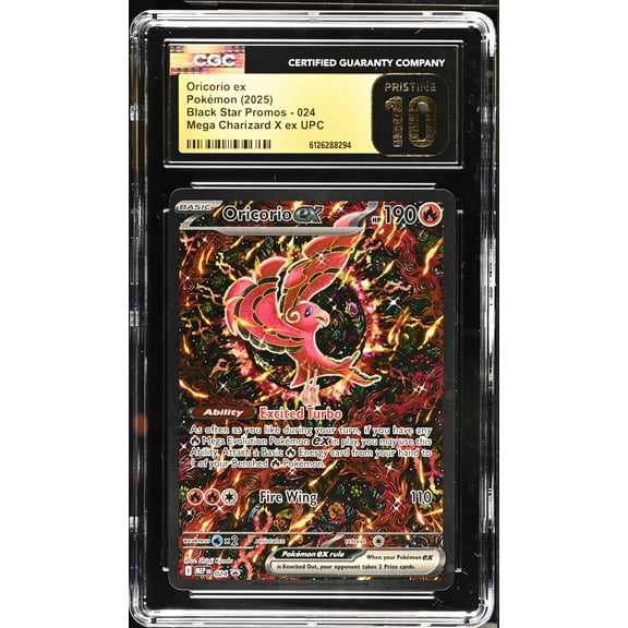 2025 Pokemon Black Star Promos Oricorio ex Mega Charizard X ex UPC CGC 10 #024